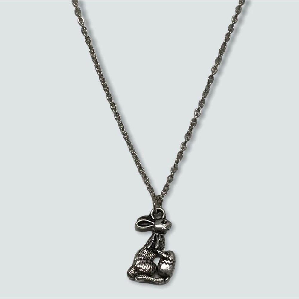 Petite Bunny Rabbit Silver Tone Necklace